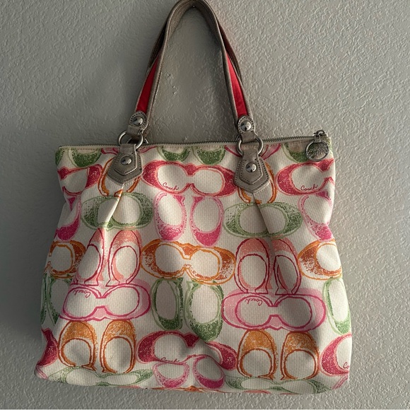 Coach Multicolor Signature Tote Bag Poppy - Picture 3 of 14